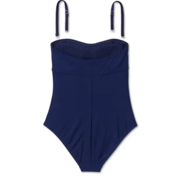 NWT Shade & Shore Women's Classic Twistfront One-Piece Swimsuit - Blue - Picture 8 of 9